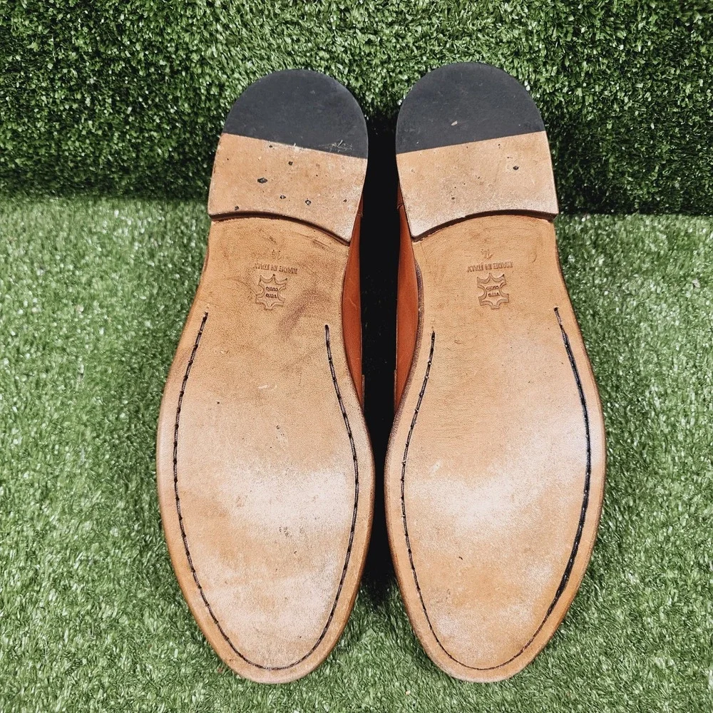 Astorflex Dartflex Brown Italian Leather Slip On Penny Loafer Mens Size 14